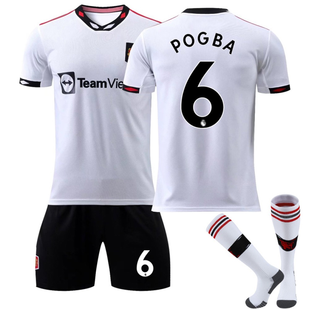 22/23 Manchester United Pogba N. 6 Away Game Kids Men Football Jersey Kits