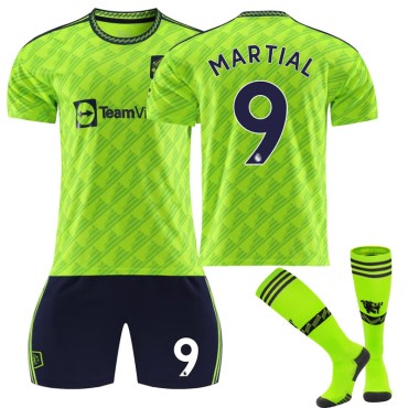 22/23 Manchester United Martial N. 9 2nd Away Game Kids Men Football Jersey Kits