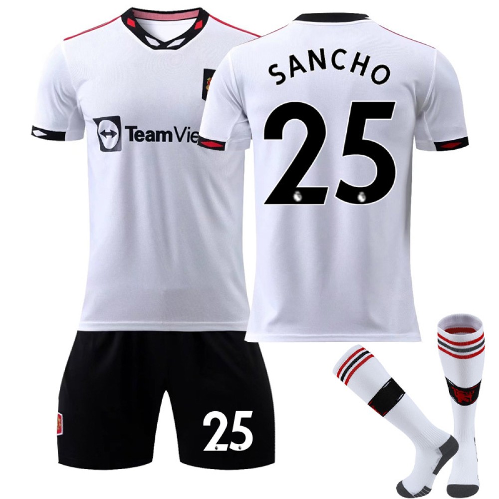 22/23 Manchester United Sancho N. 25 Away Game Kids Men Football Jersey Kits