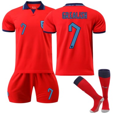 22/23 England Grealish N. 7 Away Game Kids Men Football Jersey Kits