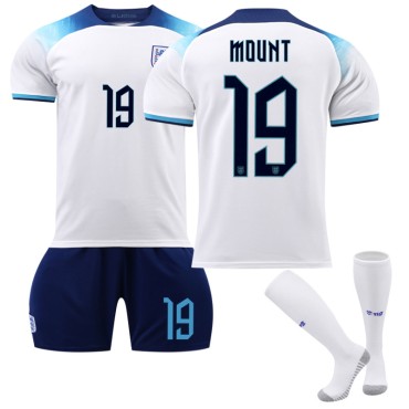 22/23 England Mount N. 19 Home Field Kids Men Football Jersey Kits