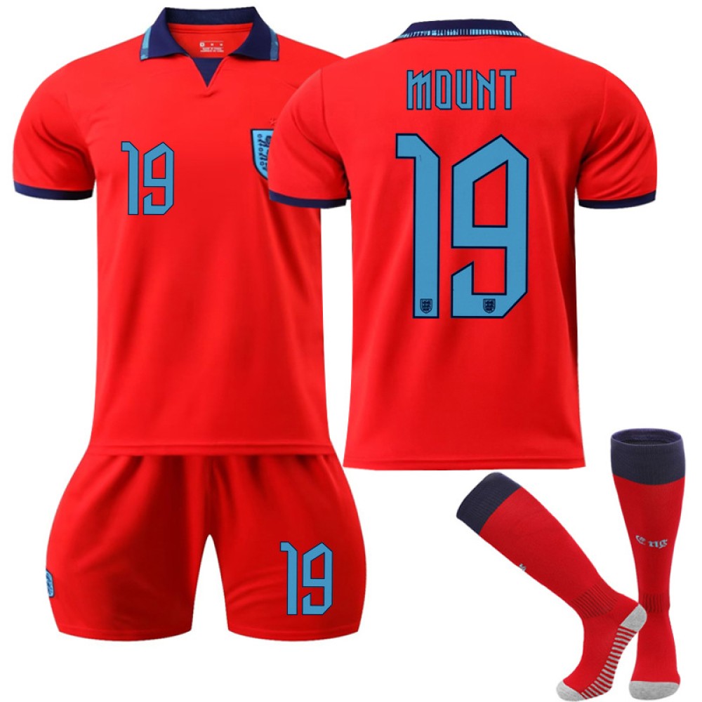 22/23 England Mount N. 19 Away Game Kids Men Football Jersey Kits