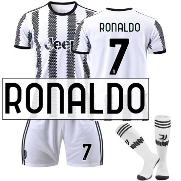 22/23 Juventus Christiano Ronaldo N. 7 Home Field Kids Men Football Jersey Kits