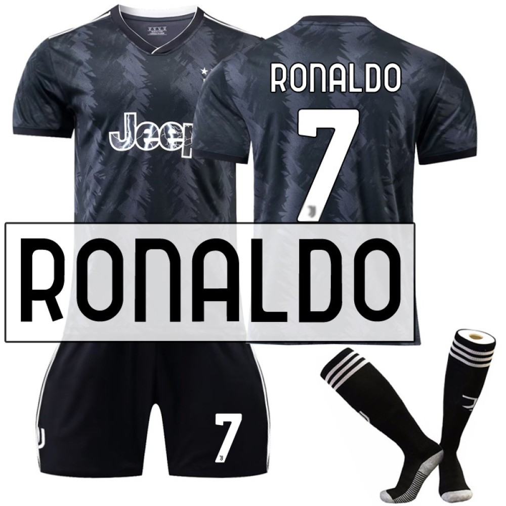 22/23 Juventus Christiano Ronaldo N. 7 Away Game Kids Men Football Jersey Kits