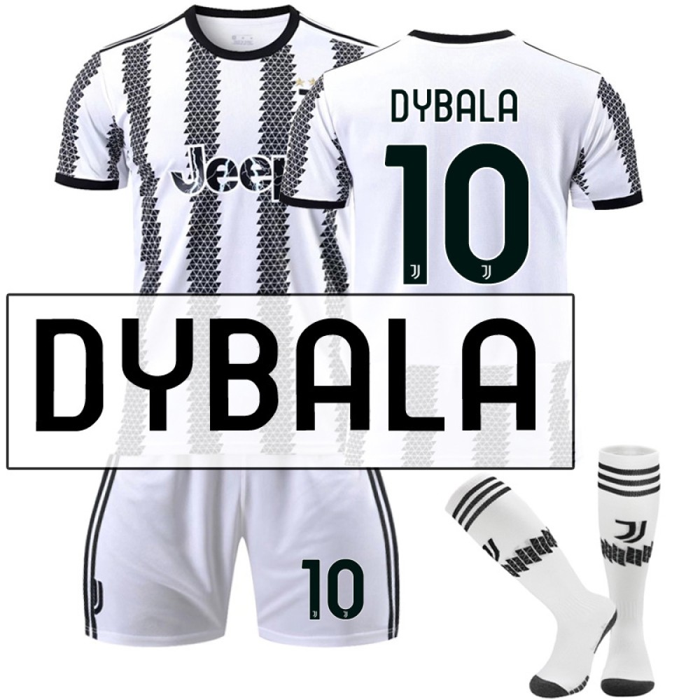 22/23 Juventus Dybala N. 10 Home Field Kids Men Football Jersey Kits