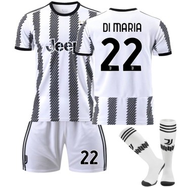 22/23 Juventus Di Maria N. 22 Home Field Kids Men Football Jersey Kits