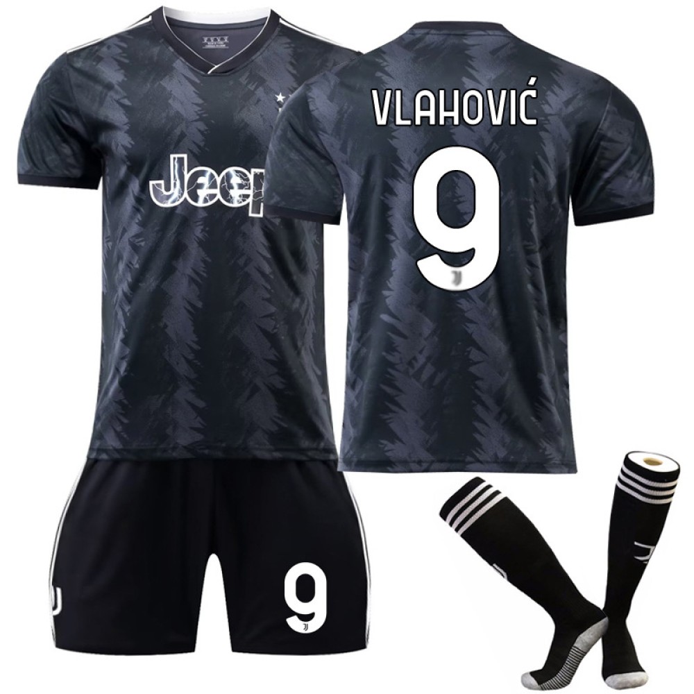 22/23 Juventus Vlahovic N. 9 Away Game Kids Men Football Jersey Kits